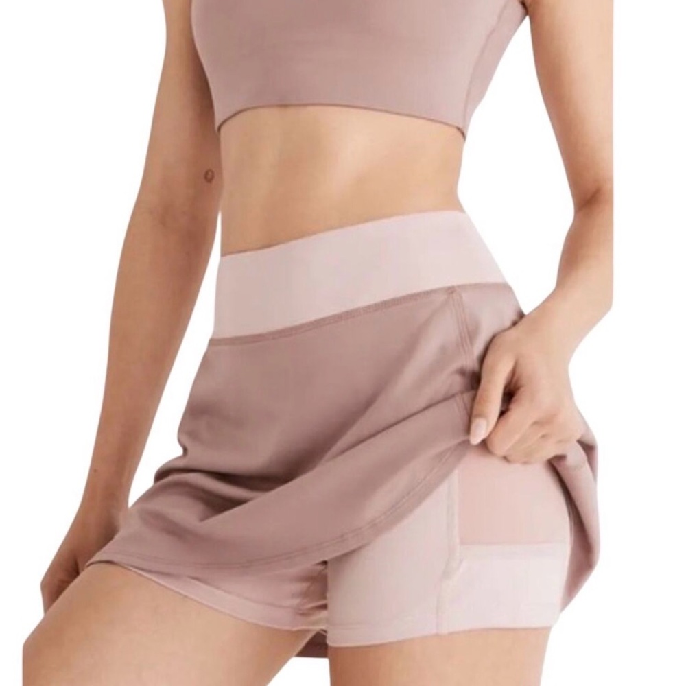 Madewell Mauve Two Tone Athletic Tennis Golf Skort Womens M Stretch Mini Skirt